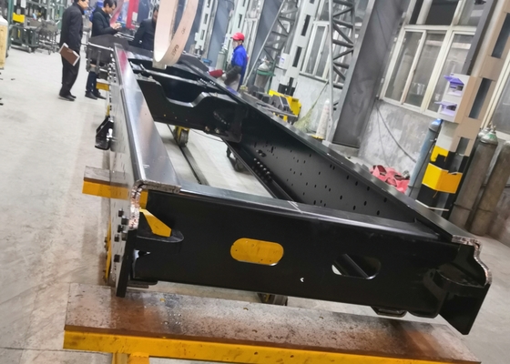 120 toneladas de fuerza nominal Línea de producción de punción de placas CNC 25 módulos para camiones de viga plana