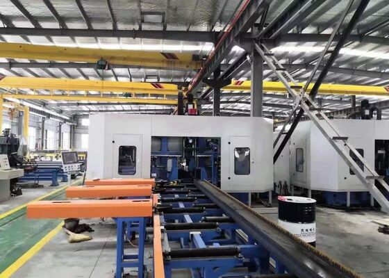 Método de control PLC CNC 3D I Beam Perforación máquina de afeitar línea 3 × 11KW potencia del motor