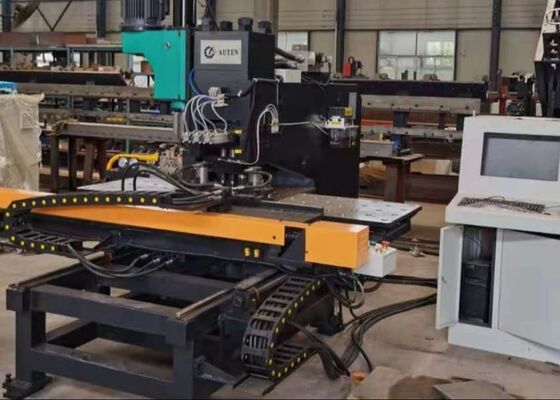 Gusset Plate Processing BNCZ100 CNC Plate Punching And Drilling Machine Heavy Plate Hole Making