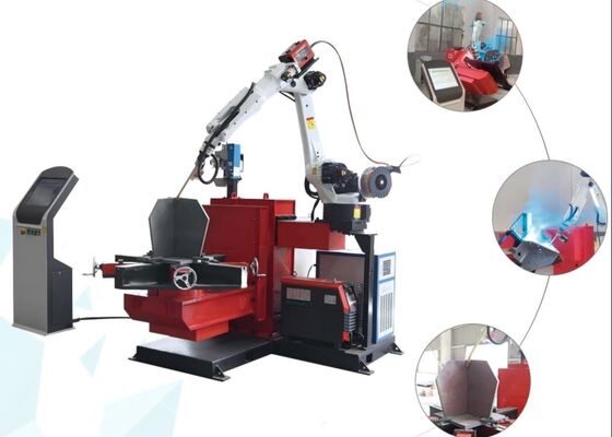 Soldar la base de las torres de transmisión utiliza torre de CNC pie robot de soldadura 2pcs mesas de trabajo