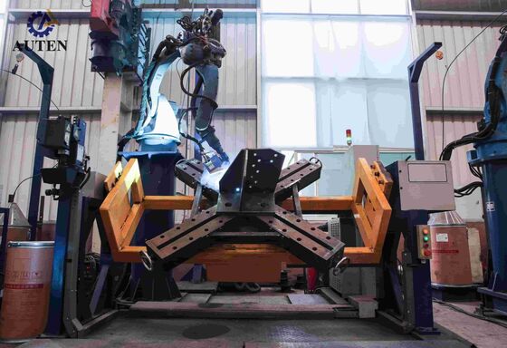 Máquina de soldadura robotizada con posicionadores duales y pórtico de cinco ejes para soldadura de torres de transmisión