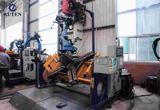 Máquina de soldadura robotizada con posicionadores duales y pórtico de cinco ejes para soldadura de torres de transmisión