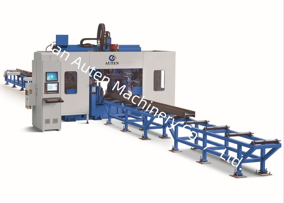 Máquina perforadora de vigas H CNC con longitud de viga de 2000～13000 mm, motor servo de 2KW para alimentación de perforación