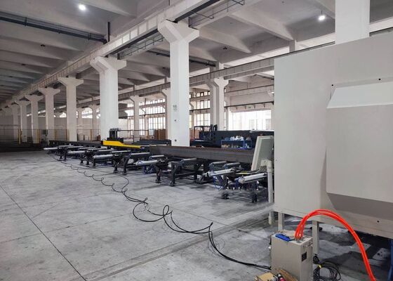 Modelo BHD1250C Cnc I línea de máquina de corte de marcado de perforación de vigas para el sistema de estacionamiento mecánico
