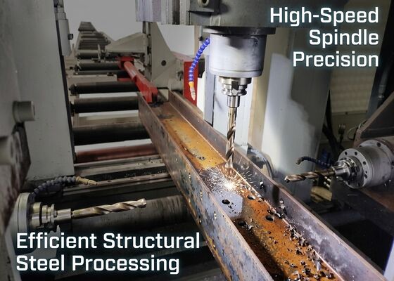 Máquina de procesamiento combinado de acero con sección H de CNC modelo BHD500/3 100~3000r/min Velocidad del husillo