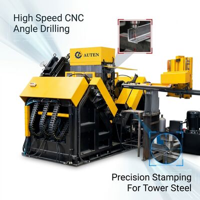 línea de acero de la perforadora del ángulo máximo del CNC del diámetro de perforación de 40m m con el enfriamiento externo
