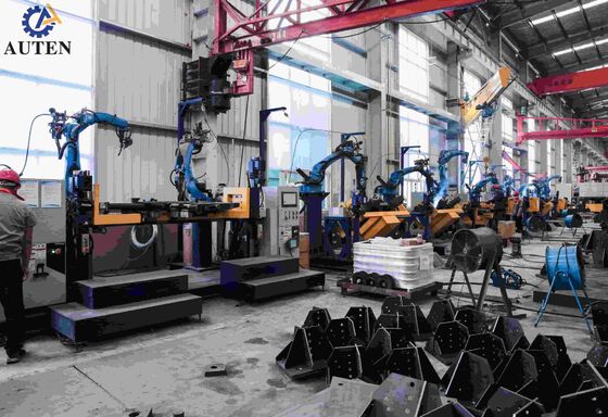 Máquina de soldadura robotizada con posicionadores duales y pórtico de cinco ejes para soldadura de torres de transmisión