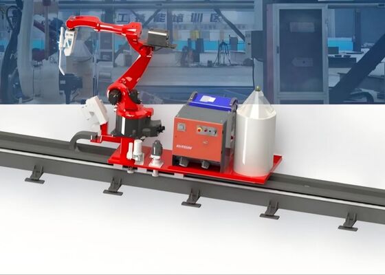 Robot de soldadura de tren ortogonal de 2010 mm para columna de acero en forma de H con viga de grúa