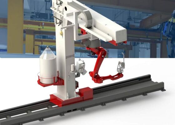 Repetibilidad de ±0.07 mm Robot de soldadura con riel invertido Máquina 180000Lux Resistencia a la luz