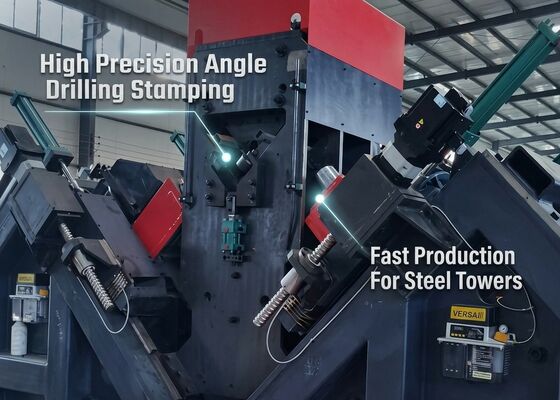 Máquina inteligente de perforación y marcado de ángulos CNC con 6 cabezas de perforación