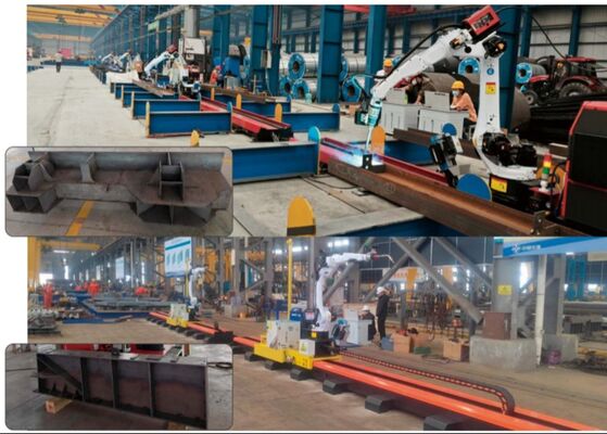 Industria de estructuras de acero utiliza robot de soldadura inteligente BR-2010A Pro/DG9 Robot de soldadura tipo tren de tierra
